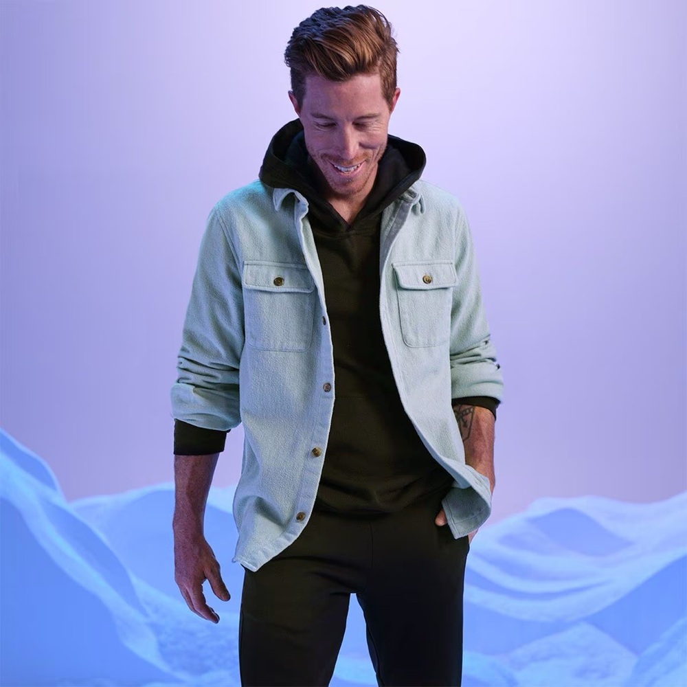 Shaun White brand / WHITESPACE baby blue heavy flannel NWT